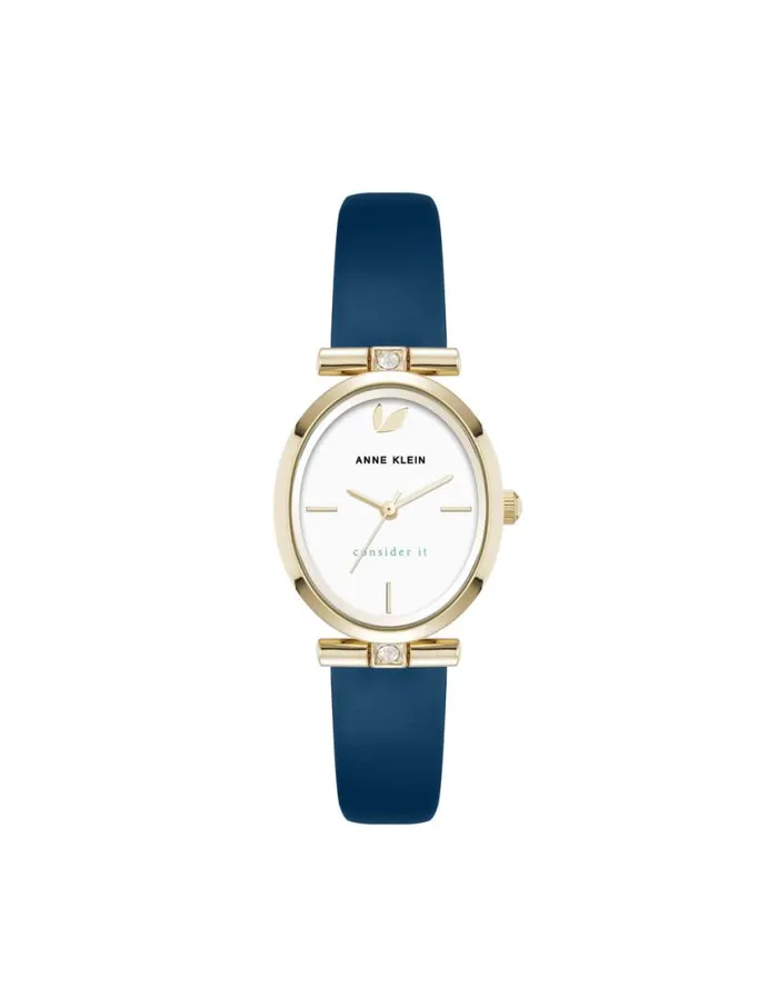 Women Consider It Oval Case Leather Watch Blushgoldtone Anne Klein Watches