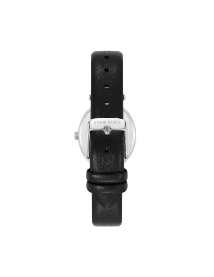 Women Consider It Oval Case Leather Watch Silvertoneblack Anne Klein Everyday Watches