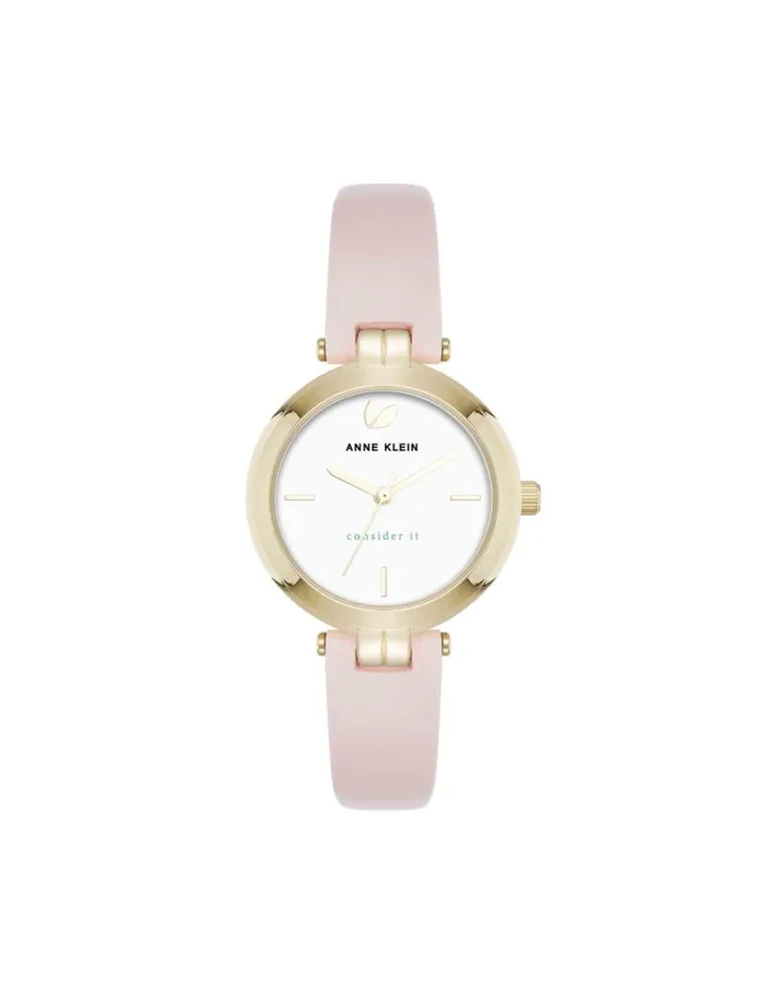 Women Consider It Round Sustainable Leather Band Watch Bluegoldtone Anne Klein Watches