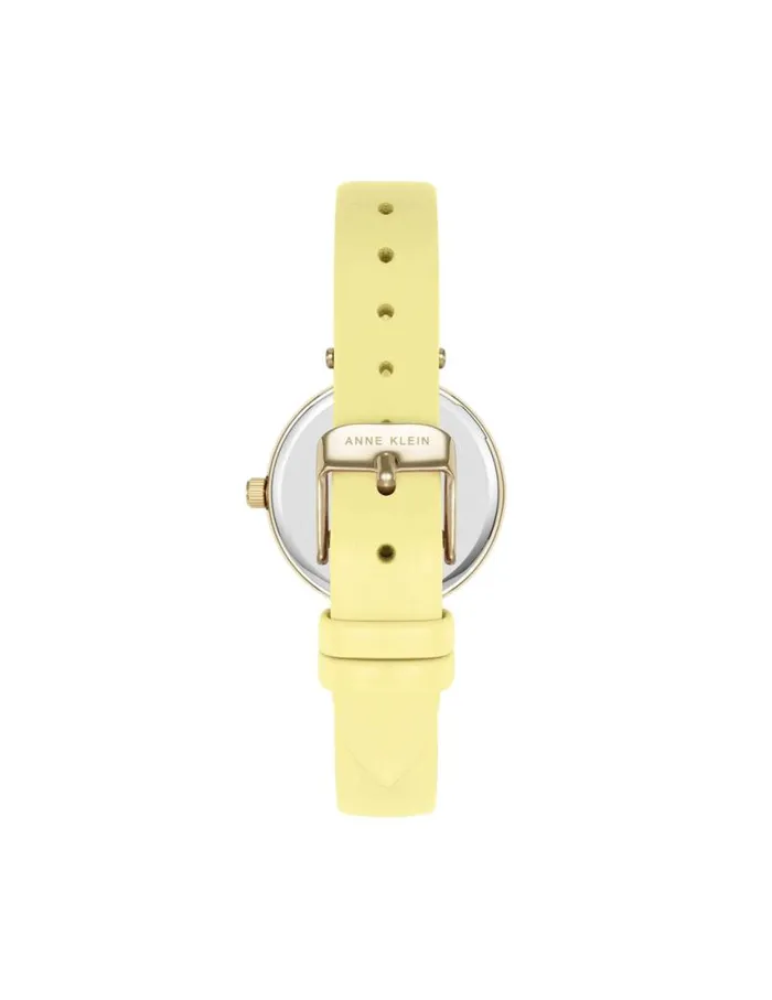 Women Consider It Round Sustainable Leather Band Watch Yellowgoldtone Anne Klein Watches