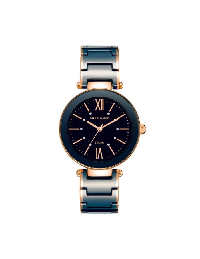 Women Consider It Solar Powered Ceramic Watch Navyrose Goldtone Anne Klein Watches