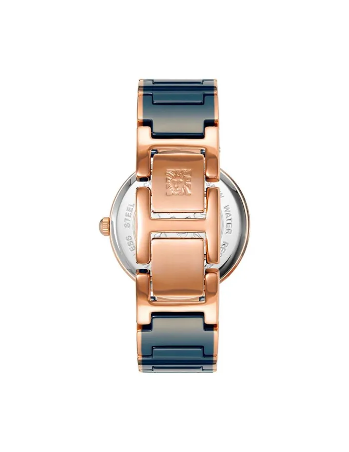 Women Consider It Solar Powered Ceramic Watch Navyrose Goldtone Anne Klein Watches