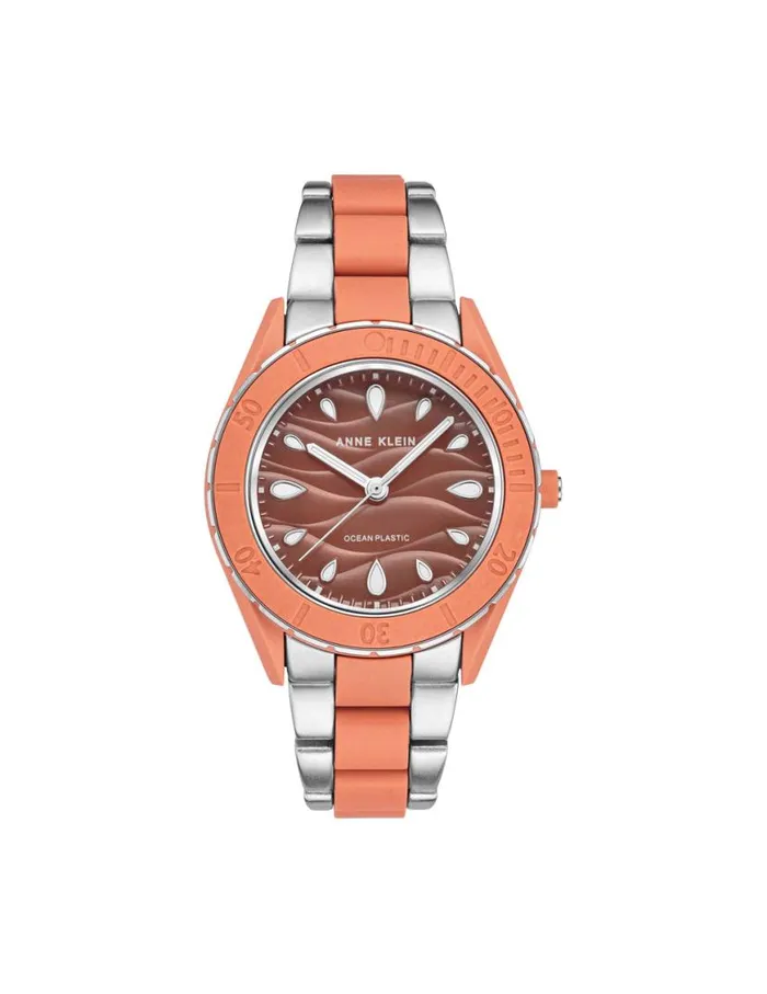 Women Consider It Solar Recycled Ocean Plastic Bracelet Watch Whiteandgoldtone Anne Klein Watches