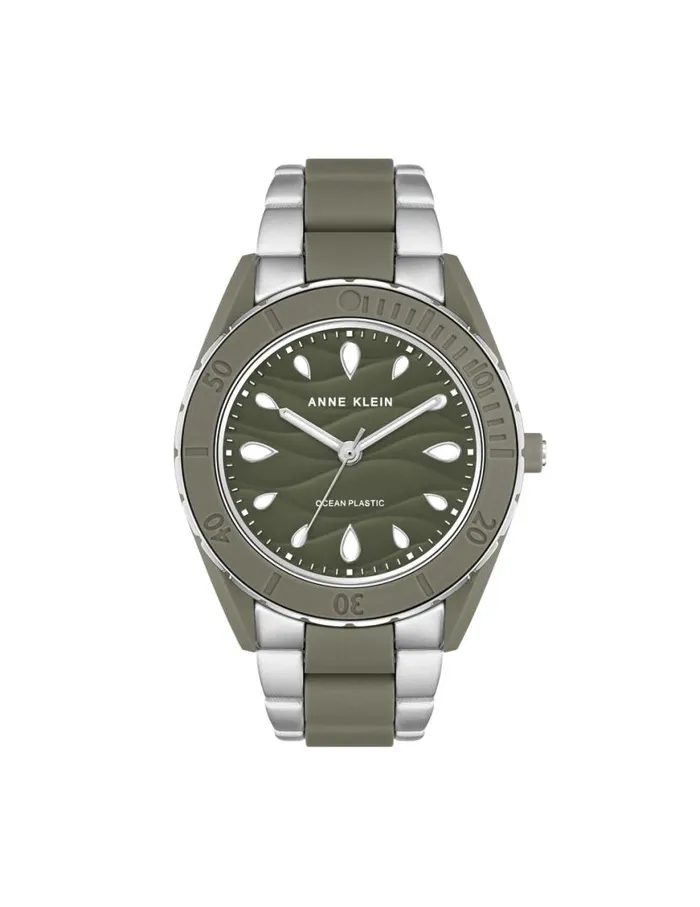 Women Consider It Solar Recycled Ocean Plastic Bracelet Watch Whiteandgoldtone Anne Klein Watches