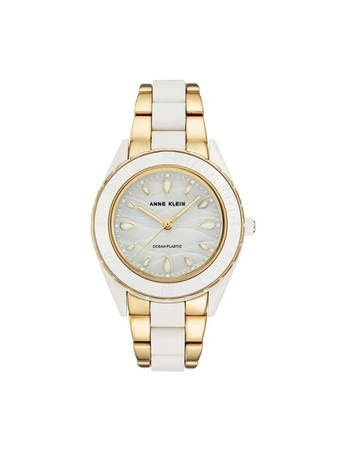 Women Consider It Solar Recycled Ocean Plastic Bracelet Watch Whiteandgoldtone Anne Klein Watches