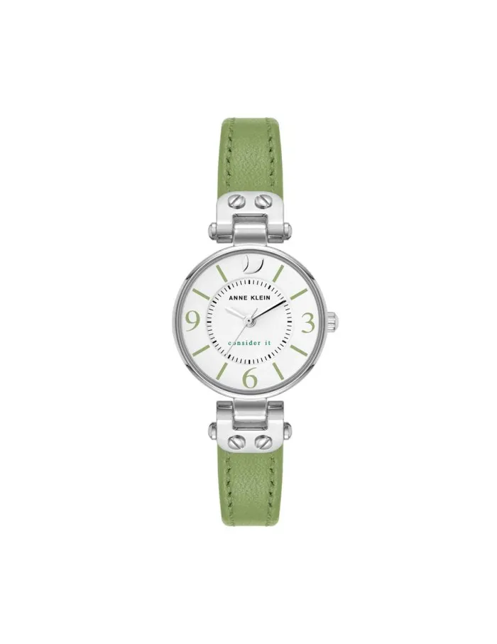 Women Consider It Sustainable Leather Strap Watch Yellowgoldtone Anne Klein Watches