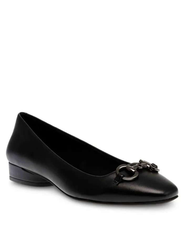 Women Cora Flat Black Patent Anne Klein Flats and Loafers