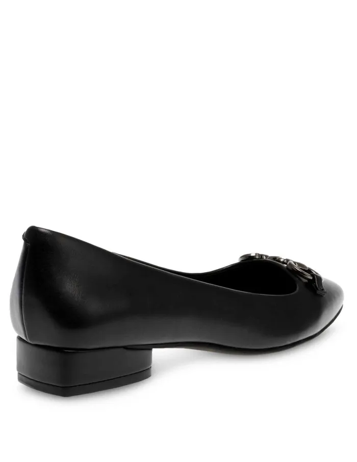 Women Cora Flat Black Patent Anne Klein Flats and Loafers