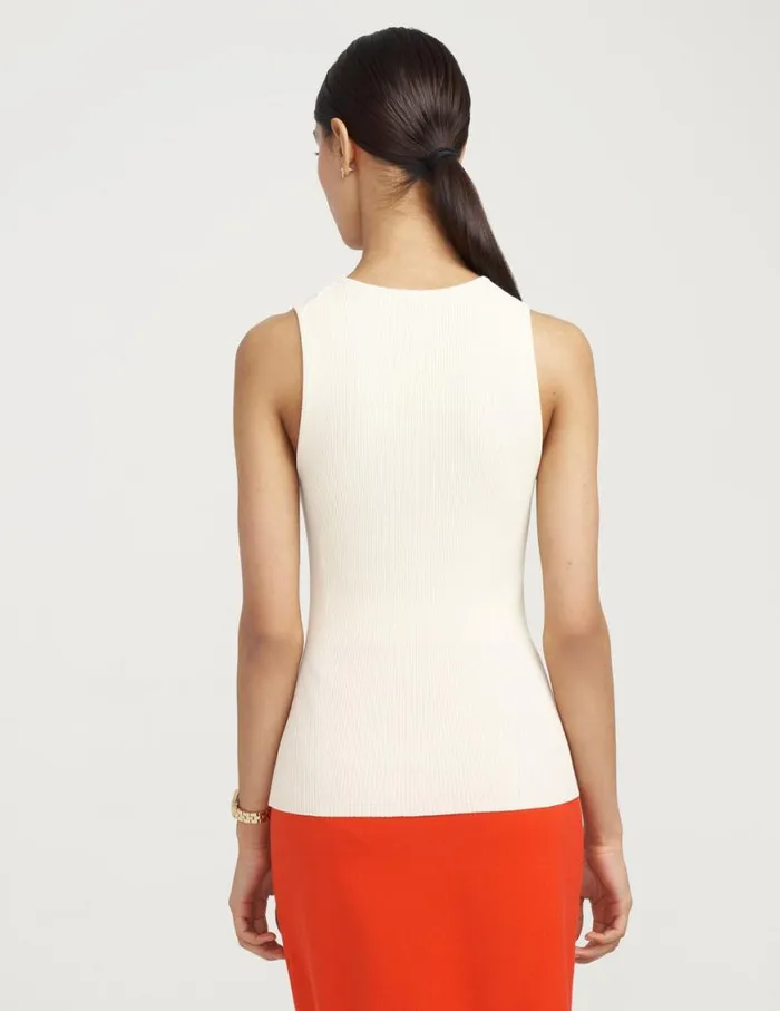 Women Crewneck Sleeveless Sweater Shell Sale Anne White Anne Klein Sweaters