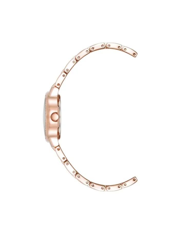 Women Crystal Embellished Bracelet Watch Rose Goldtone Anne Klein Watches