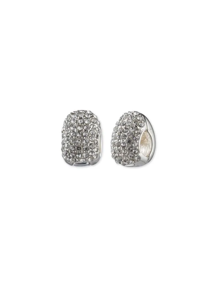 Women Crystal Halo SilverTone Clip Earrings Anne Klein Clip Earrings