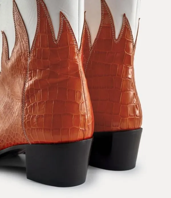 Women Cuban Flame Boot Orange Viviennewestwood Boots