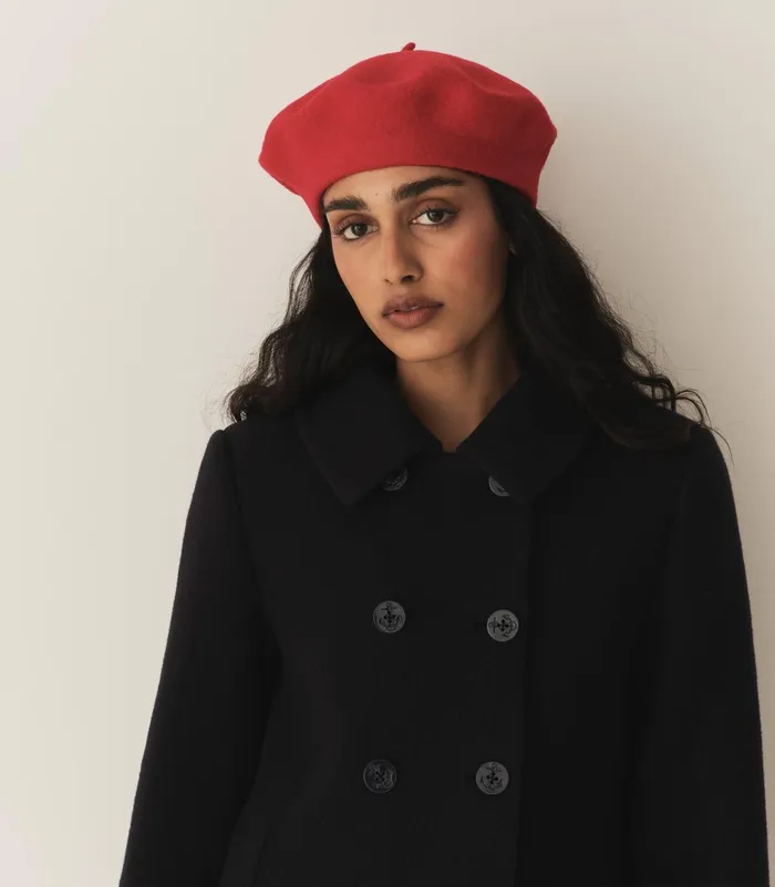 Women DEN Belts Hats and Gloves Georgianna Beret Red Wool