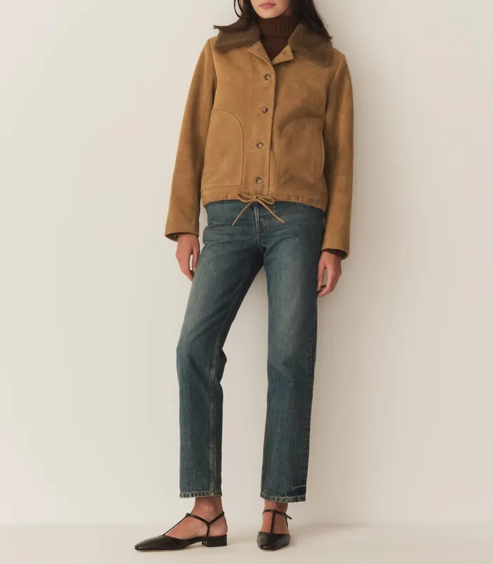 Women DEN Coats and Jackets Turner Suede Jacket Stag Women DEN Coats and Jackets Turner Suede Jacket Stag