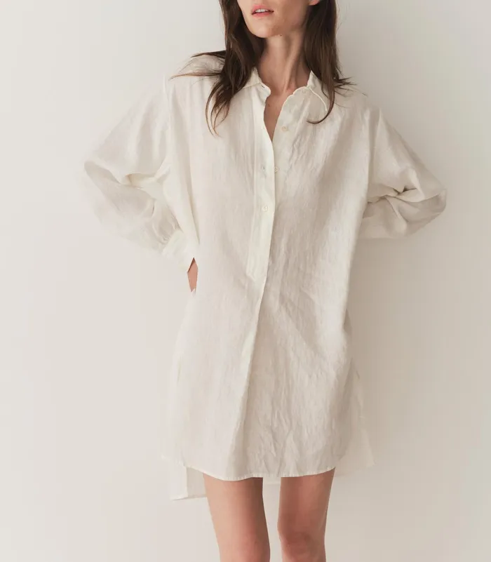 Women DEN Dresses Jora Linen Dress Salt