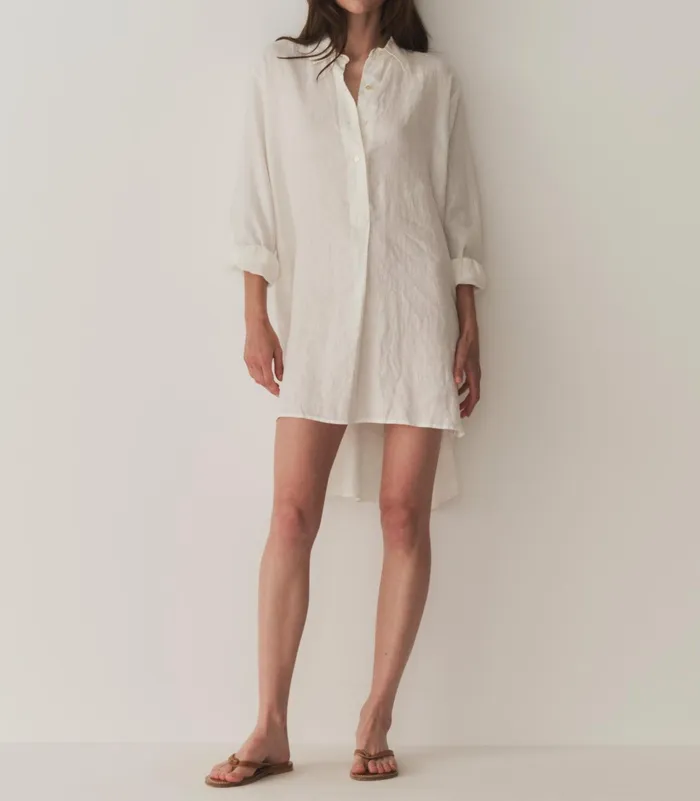 Women DEN Dresses Jora Linen Dress Salt Women DEN Dresses Jora Linen Dress Salt