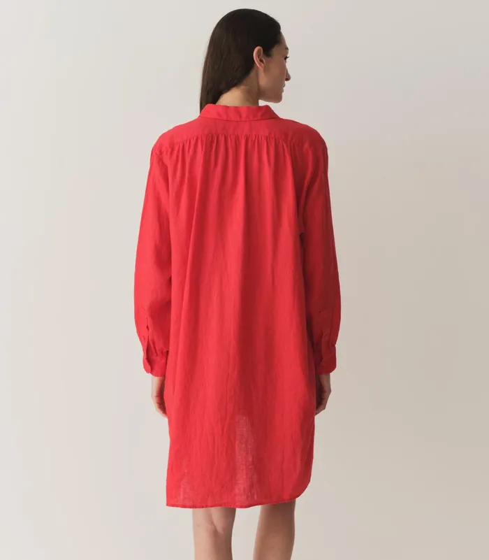 Women DEN Dresses Jora Linen Dress Scarlet Women DEN Dresses Jora Linen Dress Scarlet