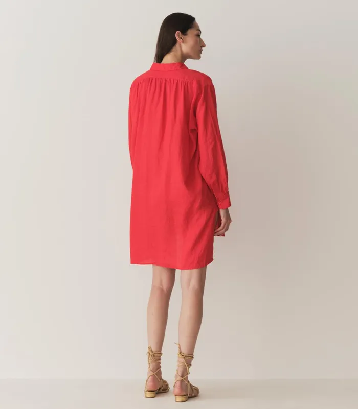 Women DEN Dresses Jora Linen Dress Scarlet Women DEN Dresses Jora Linen Dress Scarlet