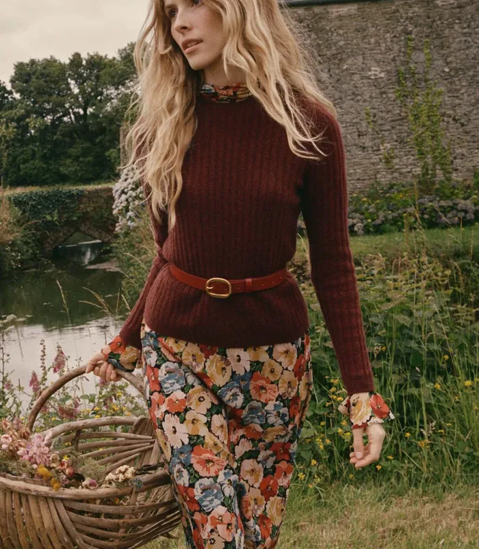 Women DEN Knitwear Hyeres Cashmere Sweater Dark Garnet Women DEN Knitwear Hyeres Cashmere Sweater Dark Garnet