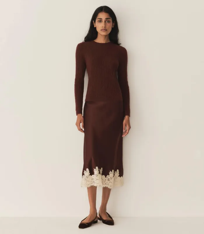 Women DEN Knitwear Hyeres Cashmere Sweater Dark Garnet Women DEN Knitwear Hyeres Cashmere Sweater Dark Garnet