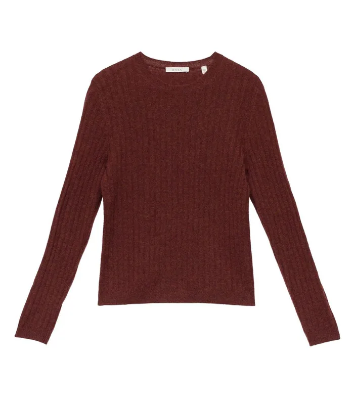 Women DEN Knitwear Hyeres Cashmere Sweater Dark Garnet Women DEN Knitwear Hyeres Cashmere Sweater Dark Garnet