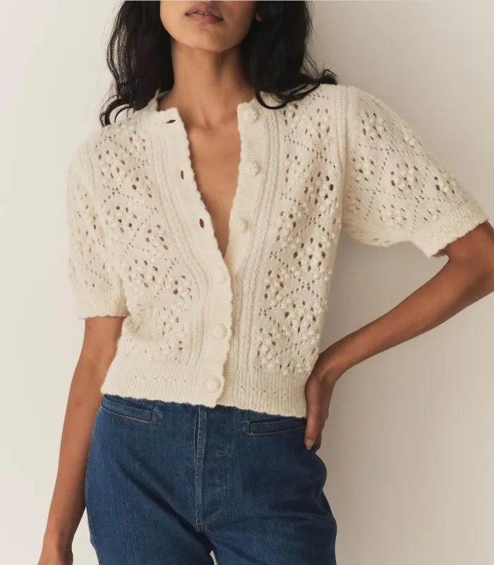 Women DEN Knitwear Mirabelle Cardigan Ivory