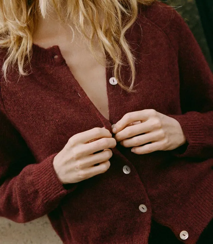 Women DEN Knitwear Petra Cardigan Bordeaux Women DEN Knitwear Petra Cardigan Bordeaux