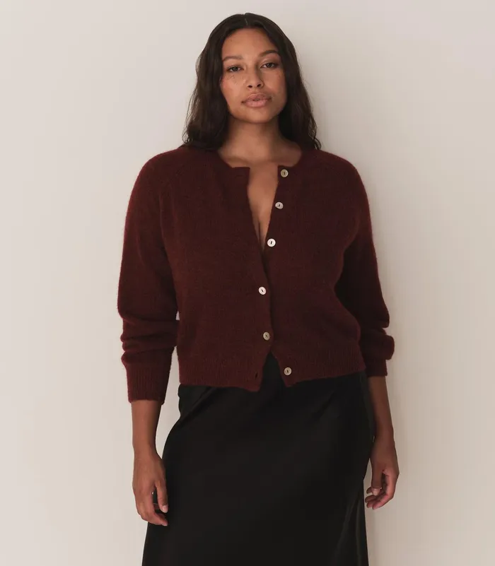 Women DEN Knitwear Petra Cardigan Bordeaux Women DEN Knitwear Petra Cardigan Bordeaux