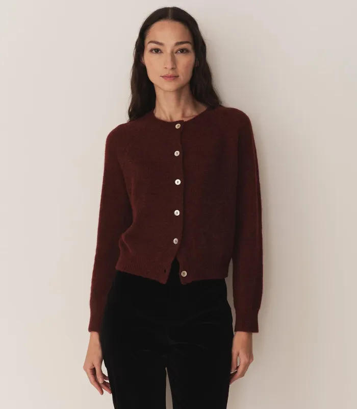 Women DEN Knitwear Petra Cardigan Bordeaux Women DEN Knitwear Petra Cardigan Bordeaux