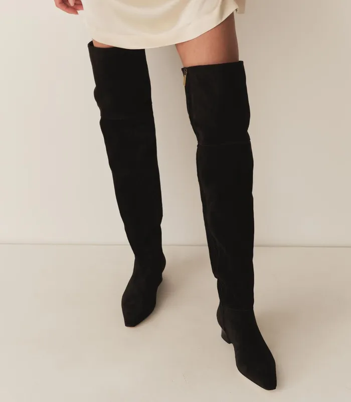Women DEN Shoes Cambria Boot Black Suede