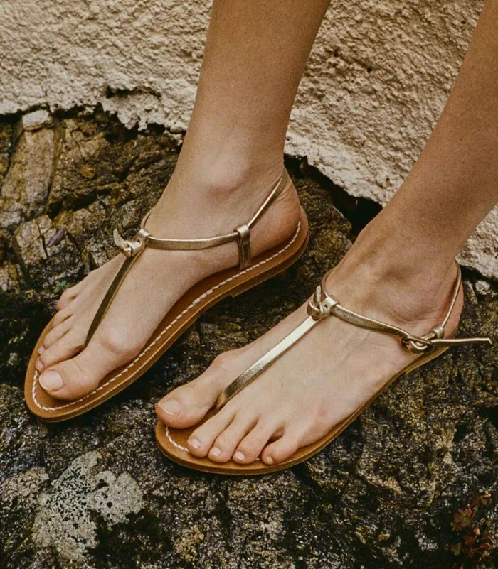 Women DEN Shoes DEN and KJacques Cte Sandal Metallic Champagne