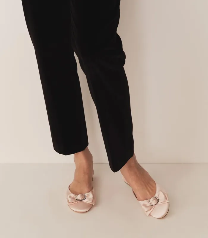 Women DEN Shoes Tilly Mule Peche Satin