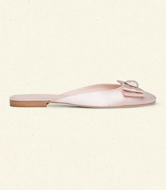 Women DEN Shoes Tilly Mule Peche Satin
