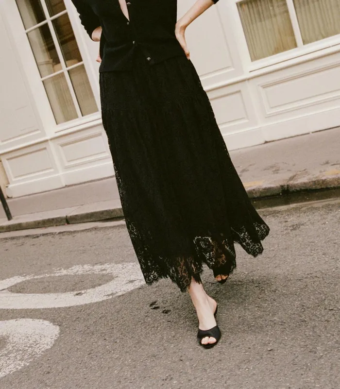 Women DEN Skirts Sebastiane Lace Skirt Black Women DEN Skirts Sebastiane Lace Skirt Black
