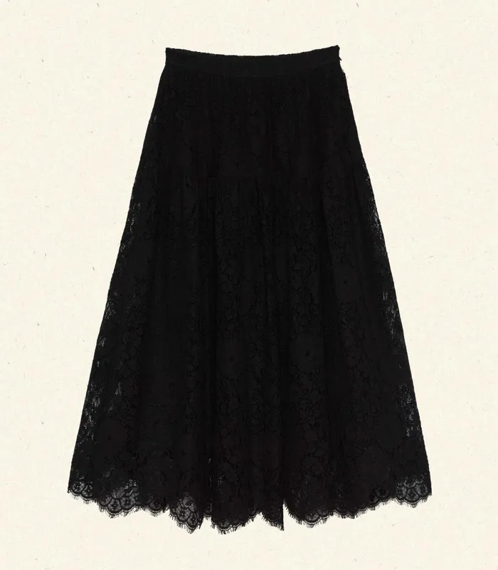 Women DEN Skirts Sebastiane Lace Skirt Black Women DEN Skirts Sebastiane Lace Skirt Black