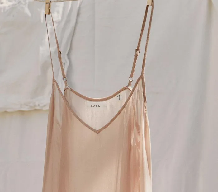Women DEN Slips Long Deep VNeck Slip Conch Women DEN Slips Long Deep VNeck Slip Conch
