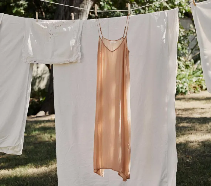 Women DEN Slips Long Deep VNeck Slip Sand Dollar