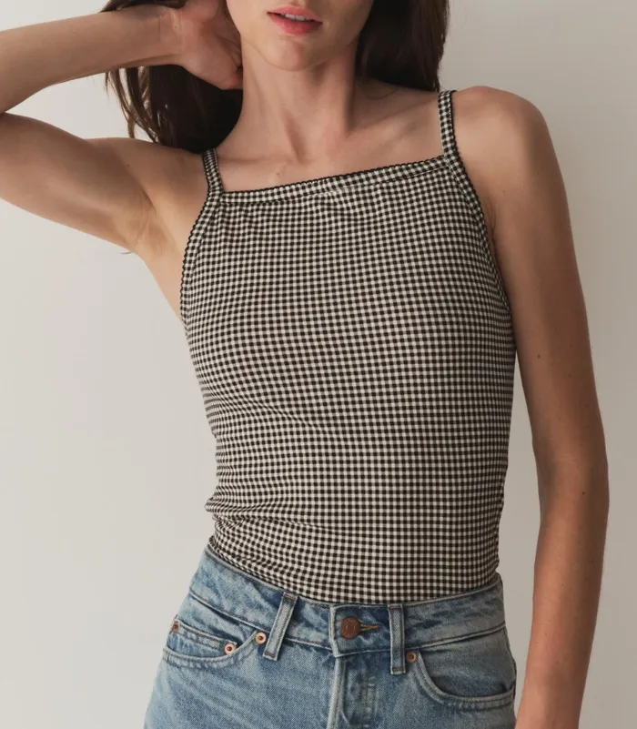 Women DEN Tees Angie Tank Noir La Maddalena Gingham Women DEN Tees Angie Tank Noir La Maddalena Gingham