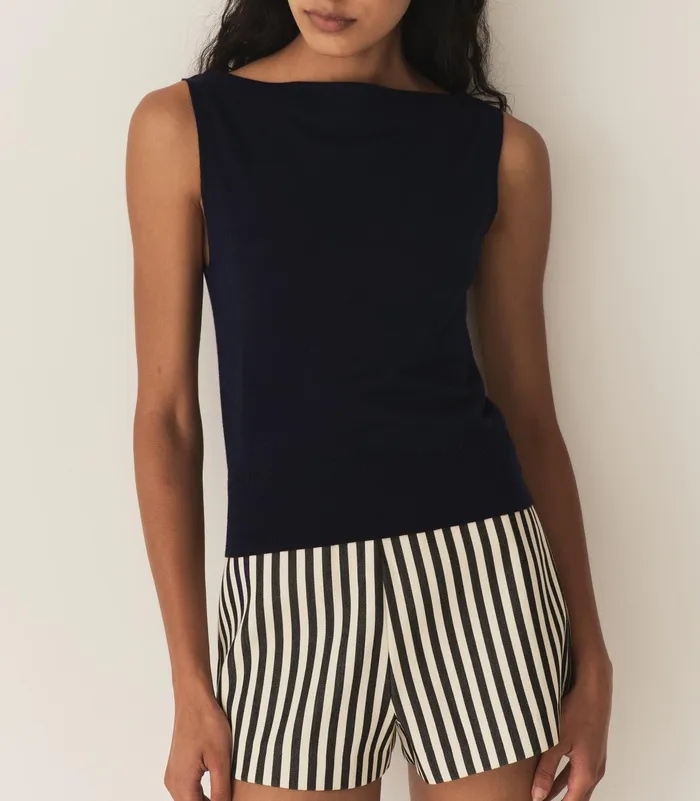 Women DEN Tees Honore Knit Tank Deep Navy Women DEN Tees Honore Knit Tank Deep Navy
