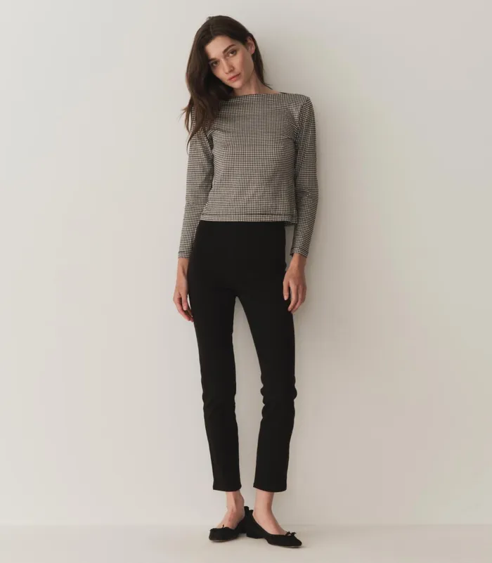 Women DEN Tees Paulette Tee Noir La Maddalena Gingham Women DEN Tees Paulette Tee Noir La Maddalena Gingham
