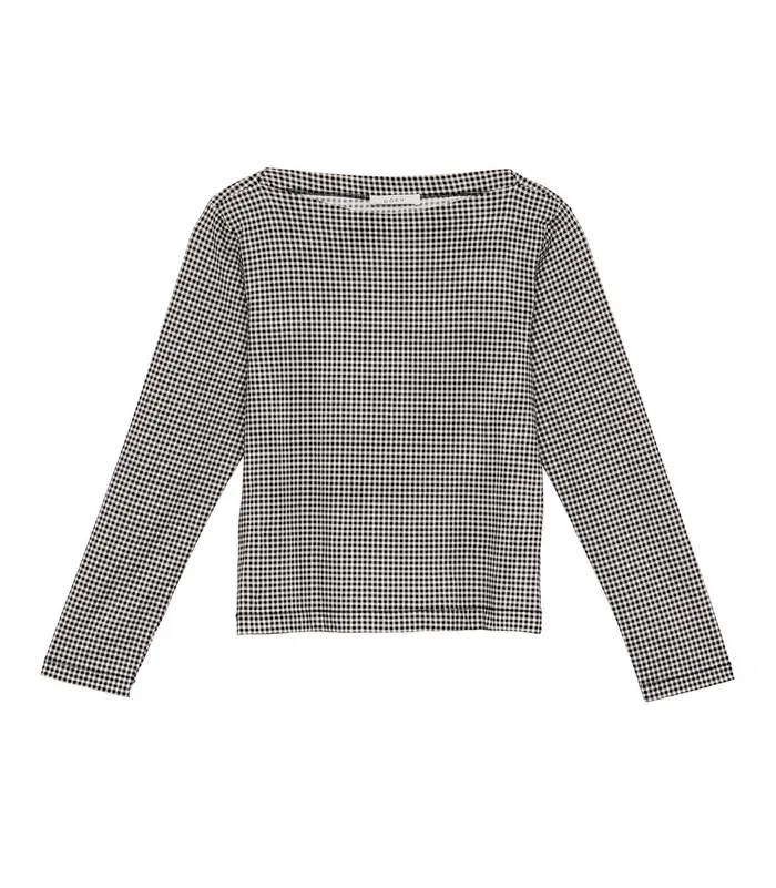 Women DEN Tees Paulette Tee Noir La Maddalena Gingham Women DEN Tees Paulette Tee Noir La Maddalena Gingham