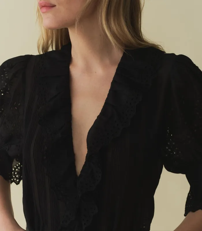 Women DEN Tops Henri Top Black Eyelet Women DEN Tops Henri Top Black Eyelet
