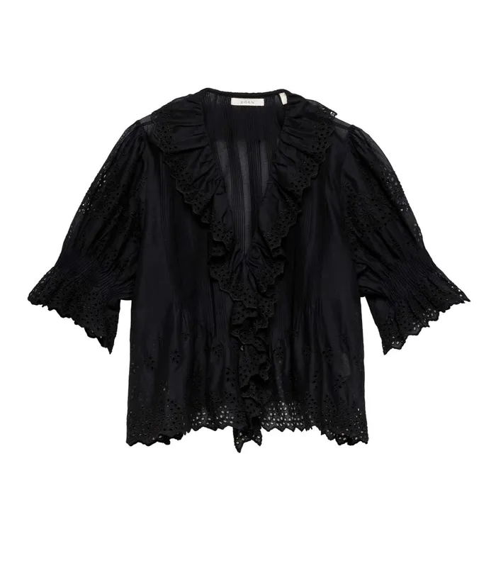 Women DEN Tops Henri Top Black Eyelet Women DEN Tops Henri Top Black Eyelet