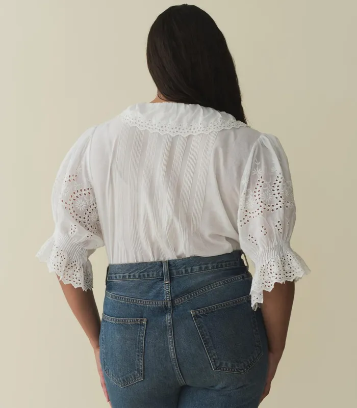 Women DEN Tops Henri Top Salt Eyelet Women DEN Tops Henri Top Salt Eyelet
