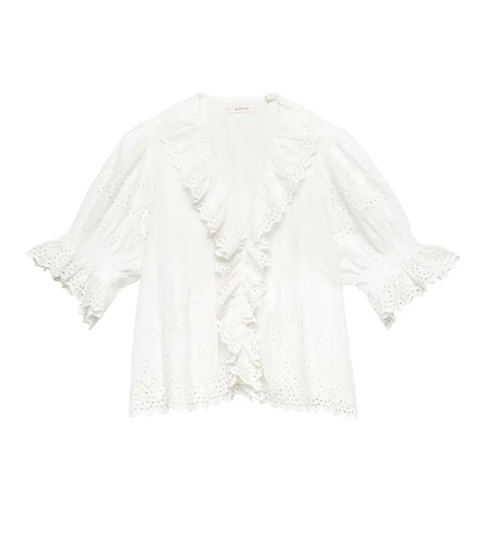 Women DEN Tops Henri Top Salt Eyelet Women DEN Tops Henri Top Salt Eyelet