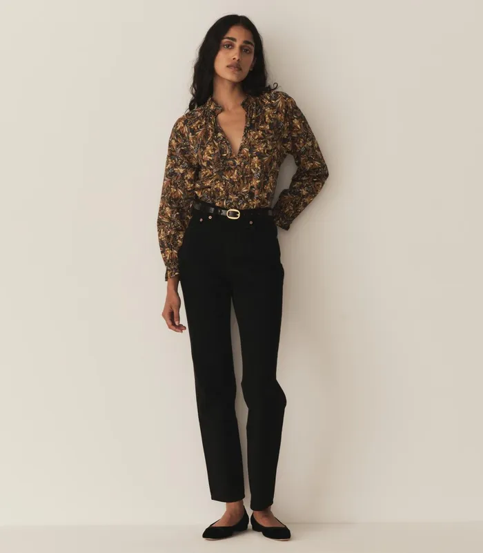 Women DEN Tops Juna Top Noir Narcissus Floral Women DEN Tops Juna Top Noir Narcissus Floral