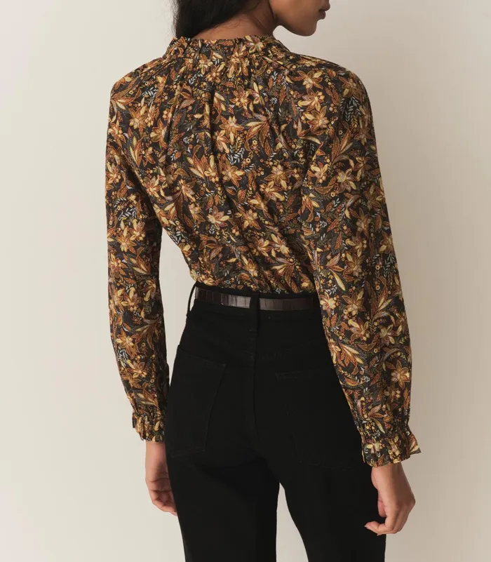 Women DEN Tops Juna Top Noir Narcissus Floral Women DEN Tops Juna Top Noir Narcissus Floral