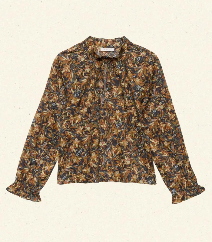 Women DEN Tops Juna Top Noir Narcissus Floral Women DEN Tops Juna Top Noir Narcissus Floral