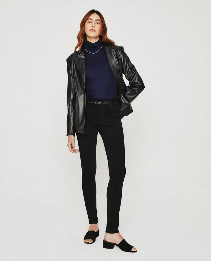 Women Denim AG Jeans Farrah Skinny Super Black