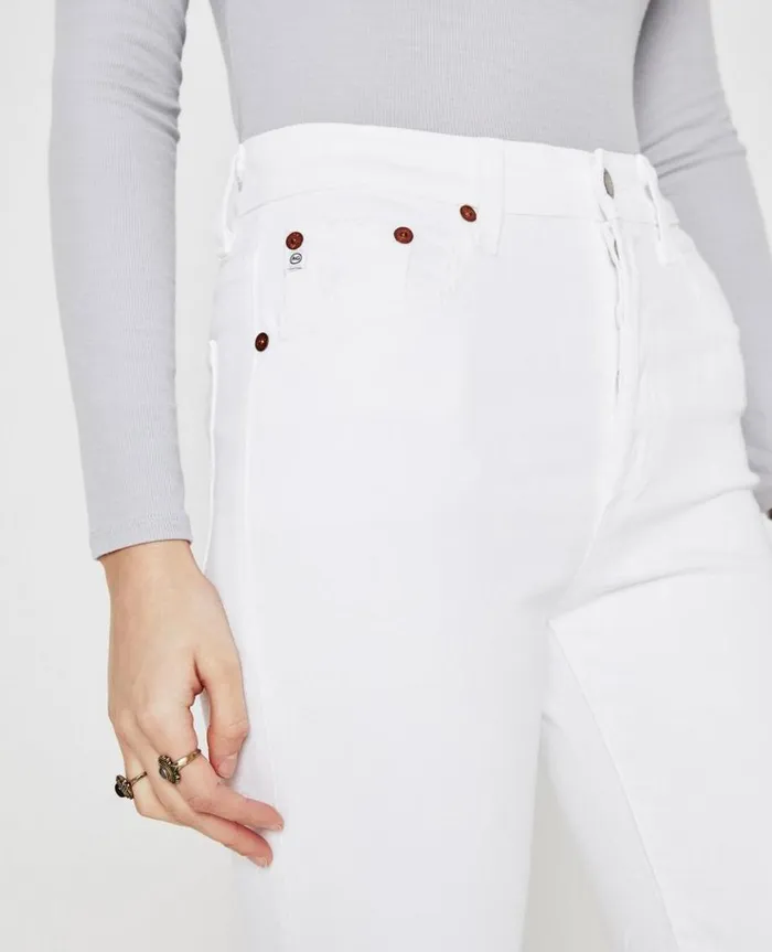 Women Denim AG Jeans Kinsley Authentic White Destructed Women Denim AG Jeans Kinsley Authentic White Destructed